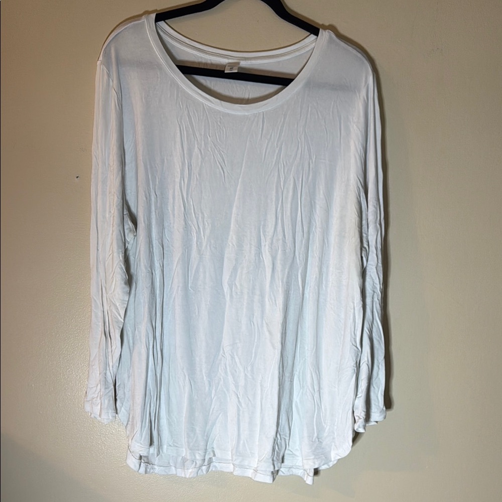 Old Navy White 3/4 Sleeve Ribbed Tunic